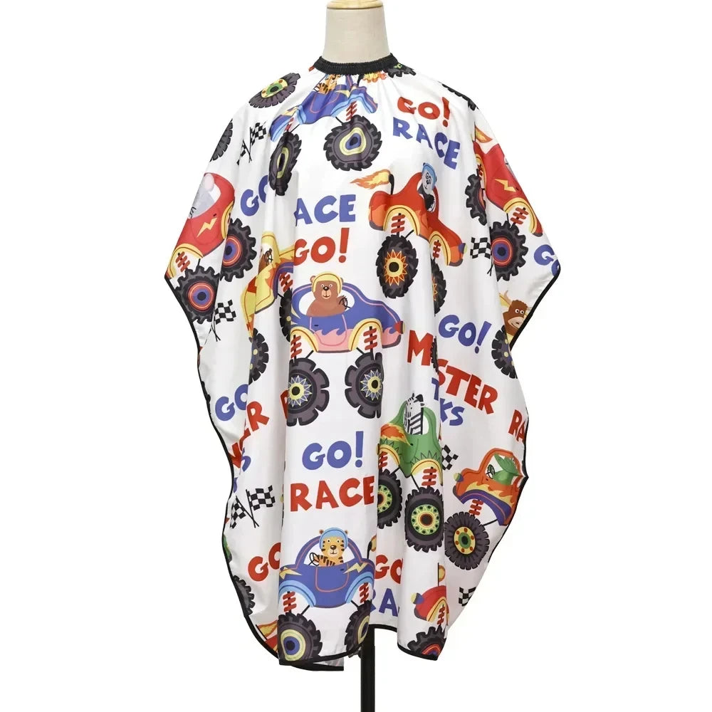 Kids' Cartoon Haircut Cape Waterproof Barber Wrap – Salon Hair Care Styling Supplies