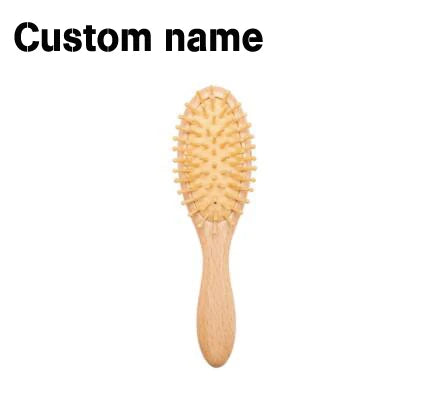Personalized Baby Comb Girl Bathing Comb Baby Care Hair Brush Pure Natural Wool Wood Comb Newborn Massager DIY Gift