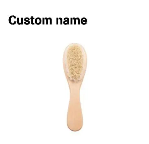 Personalized Baby Comb Girl Bathing Comb Baby Care Hair Brush Pure Natural Wool Wood Comb Newborn Massager DIY Gift