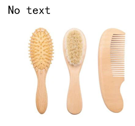 Personalized Baby Comb Girl Bathing Comb Baby Care Hair Brush Pure Natural Wool Wood Comb Newborn Massager DIY Gift