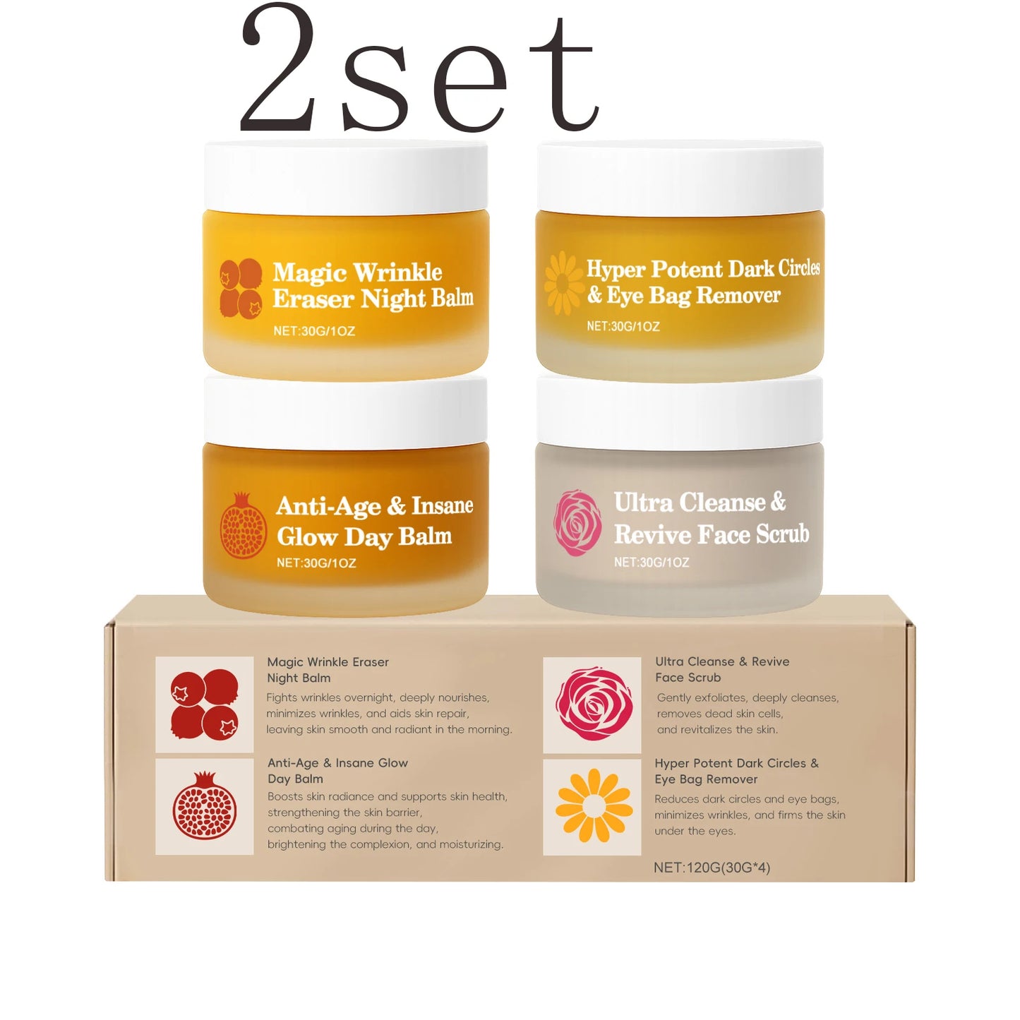 Dual-Effect Day & Night Skincare Kit - Hydration & Moisturization, Skin Barrier Protection, Full Face & Eye Care Set