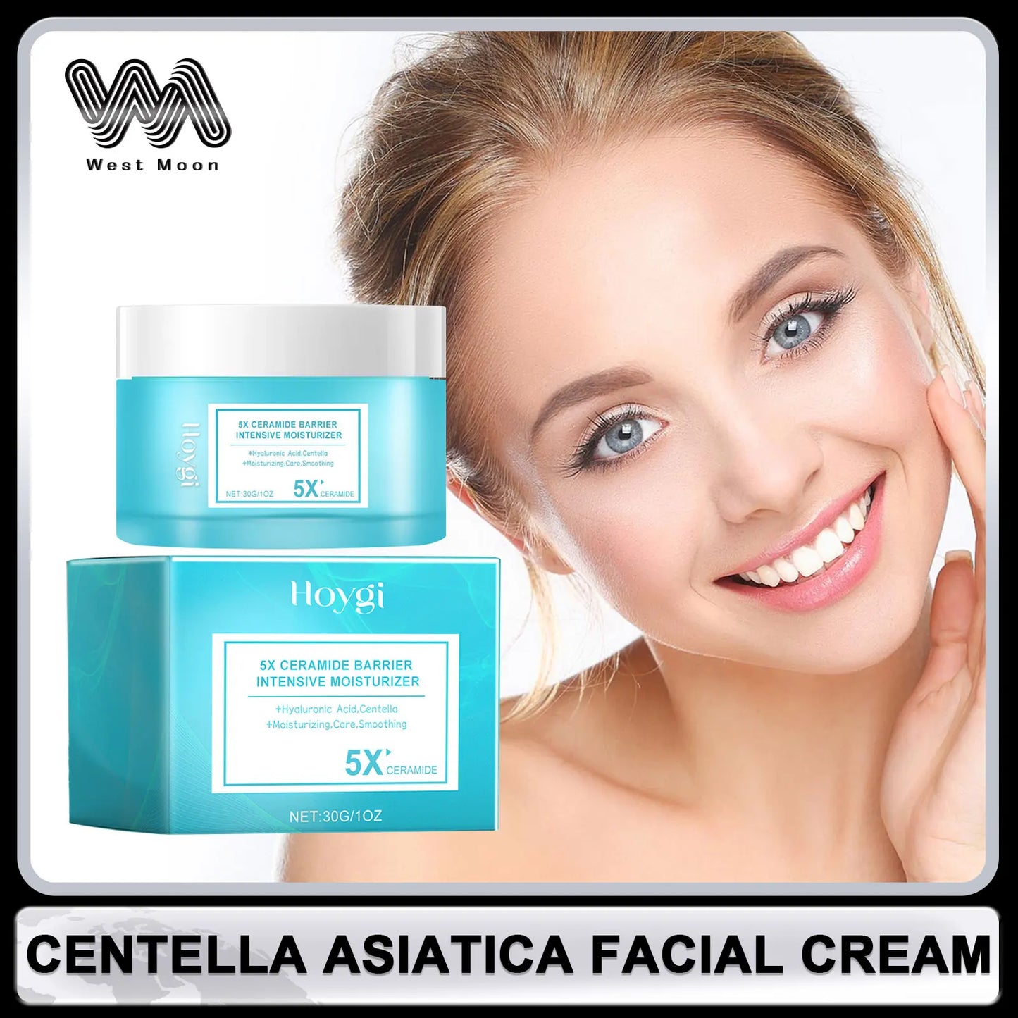 HOYGI Centella Facial Cream Damaged Skin Repair Facial Redness Dryness Firming Moisturizing Deep Nourishing Skin Care Products