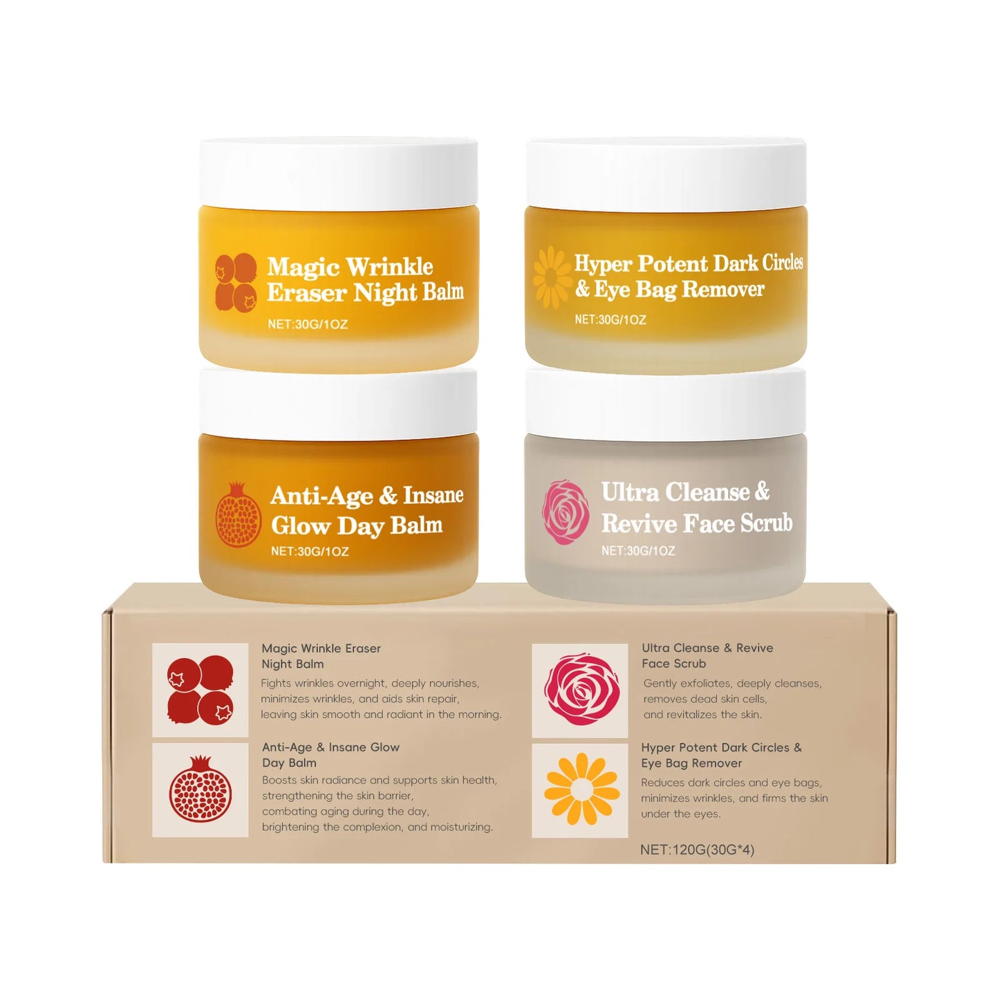 Dual-Effect Day & Night Skincare Kit - Hydration & Moisturization, Skin Barrier Protection, Full Face & Eye Care Set