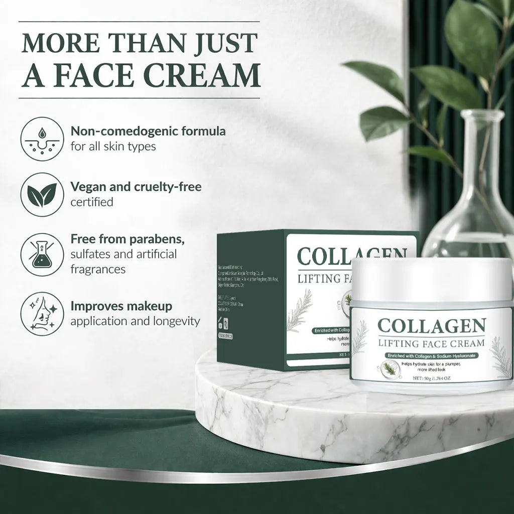 Collagen Face Gel-Cream with Peptides, Marula Oil, and Hyaluronic Acid,Hydrates & Firms Skin, Deep moisturizing Korean Skincare