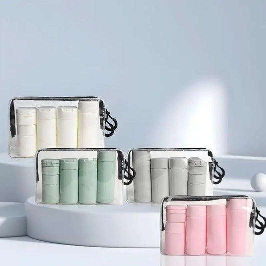 5 Pcs/Set Hydrating Makeup Dispensing Bottles, Portable Lotions, Shampoos, Traveling, Refillable, Squeezed Empty Bottles
