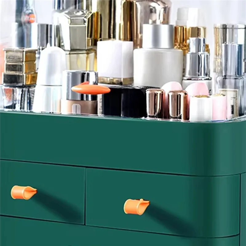 B84B-1Pc Dust-Proof Cosmetics Receiving Box Desktop Makeup Organizer With Drawer For Skin Care Products Household Storage Box