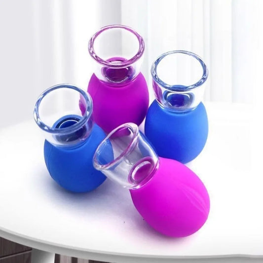 3pc Facial Cupping Device, Available All Over The Body, Soft Silicone Head, Vacuum Suction Massage, Portable Personal Care Tool.