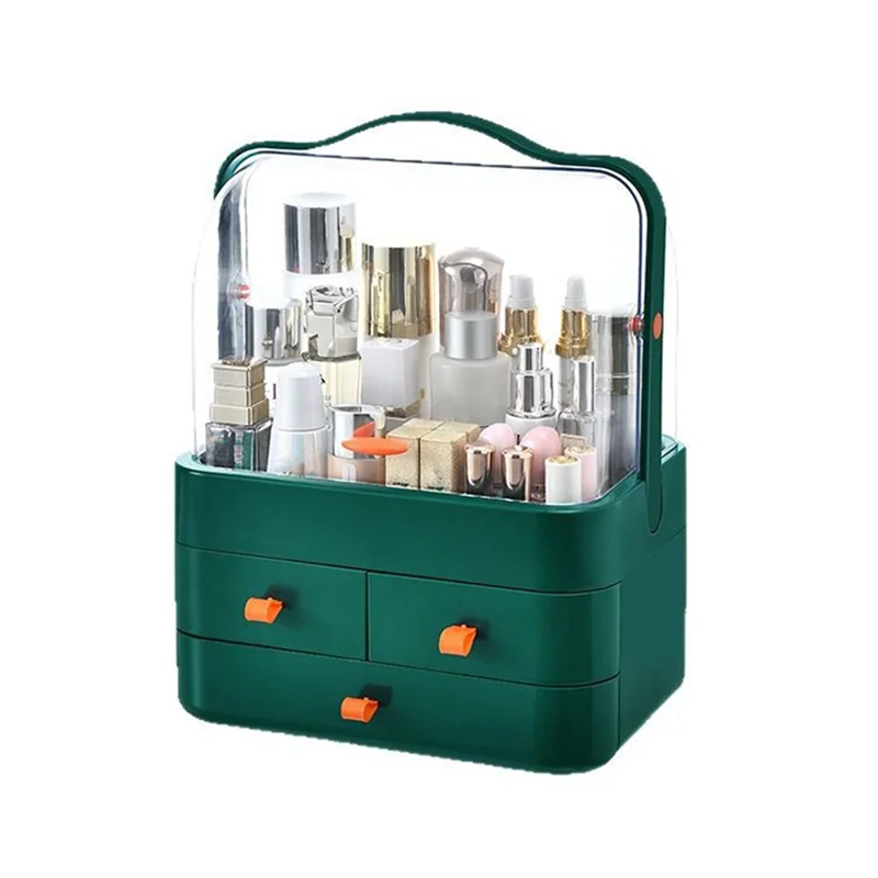B84B-1Pc Dust-Proof Cosmetics Receiving Box Desktop Makeup Organizer With Drawer For Skin Care Products Household Storage Box