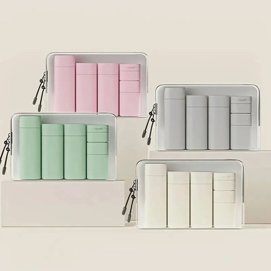 5 Pcs/Set Hydrating Makeup Dispensing Bottles, Portable Lotions, Shampoos, Traveling, Refillable, Squeezed Empty Bottles